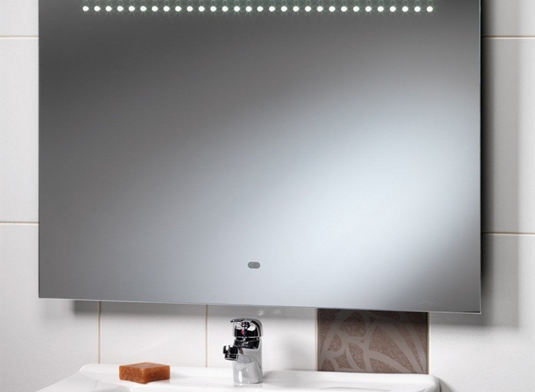 Western Mirror with LED Lights, Shaver Socket & Rear Anti-Mist Pad - 800 x 600mm